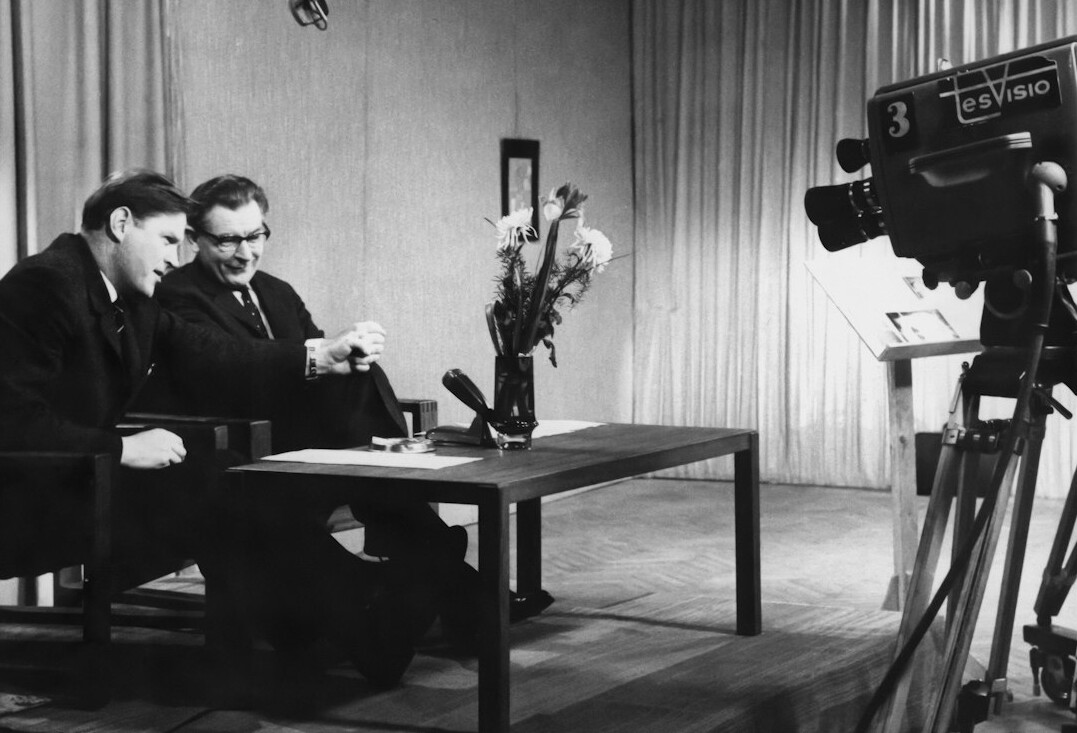 vintage black and white television